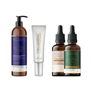2 Serums Faciales + Gel Limpiador + Crema Contorno Ojos Collagenic Kit 4 Productos