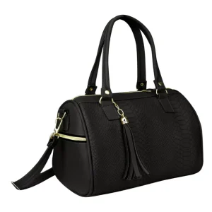 Bolsa Para Dama Negro Piton Sintético