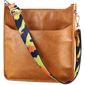 Bolso de hombro con cremallera de cuero vegano