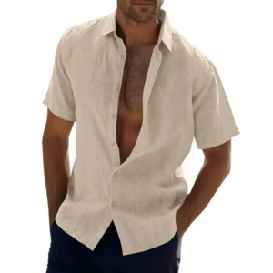 Camisa sólida informal para hombre