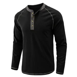 Camisas de Manga Larga Jersey Con Botón
