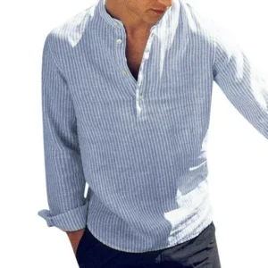 Camisas para hombre Primavera Otoño Rayas Slim