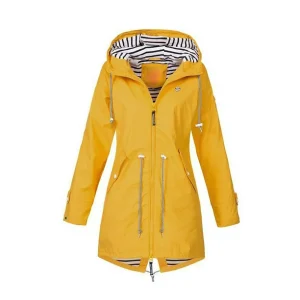 Chaqueta con capucha a prueba para mujer