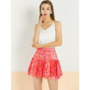 Faldas Cortas Con Volantes Florales De Verano