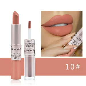 Lápiz labial líquido mate 2 en 1 y brillo de labios