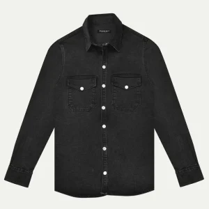 CAMISA DE MEZCLILLA GRIS OSCURO BT