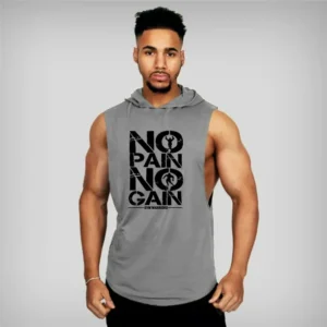 Camiseta sin mangas de algodón con capucha